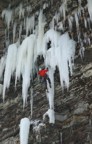 Bones on rappel inspecting the route prior to the first ascent