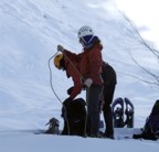 Preparing to climb in the Amphitheatre