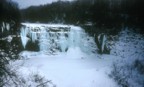 Dave belays Mike on the Main Falls, likely the first ascent