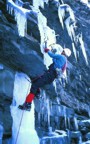 Tad attempting to lead the first pitch of Shale We Climb