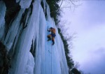 Jim leading an unnamed column on the wall left of the main falls