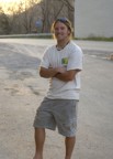 Justin stops to chat in the street at Seneca Rocks