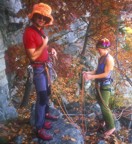 Will and Michelle on the GT ledge preparing for the top pitches