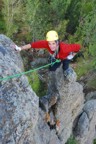 Standing on the sub-spire just after the crux