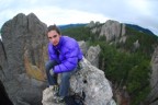 Colin sitting on top of the Hitching Post