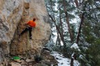 Climbing in the snow