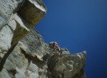 Jim leading past the crux of the Traitor Horn