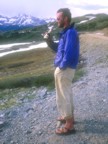 Chris relaxes in the pass above Taylor Canyon