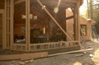 framing on the bay window, looking into the beginnings of the chimney