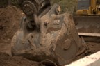 Large bucket on the excavator