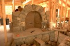 Fireplace arch with firebrick in the back