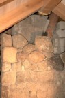 Chimney from the mezzanine with the fan airspace and wood stove flue