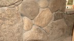 Stonework in the kitchen galley near the floor