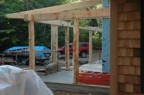 Porch posts partially completed