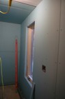 Green board installed in the shower