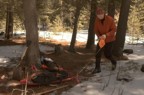 Jim measures the Hut site