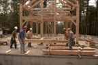 Continuing to move the rafter subsection, Doug comes to help