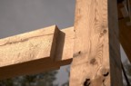 The tenon slides into position in its mortise