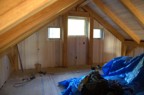 Paneling in the loft just after it was completed