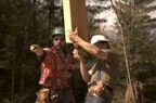 Doug coats the end grain of a post with preservative