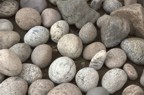 Round stones from the Boquet gathered for use in the chimney