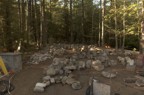 Staging area for the chimney stones