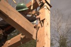 Steve cleans the debris from a mortise