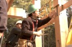 Steve inspects a mortise before fitting together the mating members