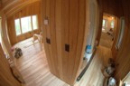 Fisheye view of the bedroom and closets
