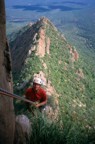 Rappelling ths chimney on the descent