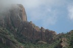 The lower summit of Kitchwa Tembo. We climbed the highest rock formation on the left.