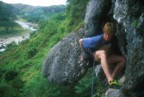 Simeon nears the belay on Tofu, one of the dirtiest climbs I've ever climbed