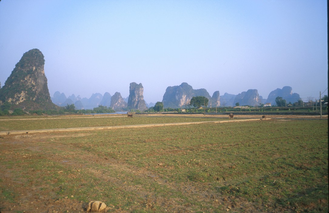 View of Yangshuo and surrounding countryside