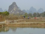 Jim on mountain bike in Chinese countryside