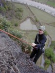 Rappelling from the second pitch of Happy Near Year