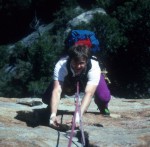 Seeley at the top of the fifth pitch