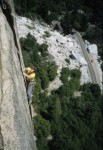 Jim following the famous layback pitch of Wheat Thin